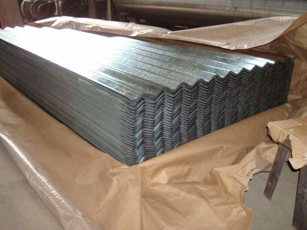 ASTM A653 Ζυγισμένο κυματοειδές φύλλο στέγης με επίστρωση ψευδαργύρου 40-275g/m2 για οροφές και τοίχους